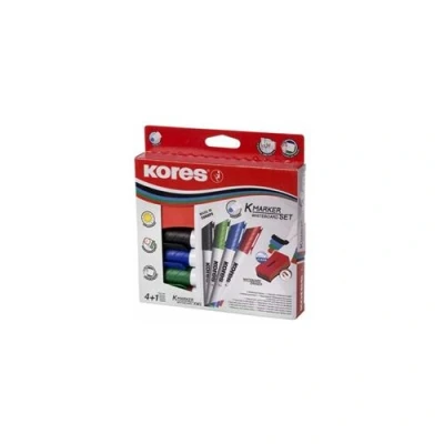Image de Kores kit de marqueurs pour tableau blanc, 4 +