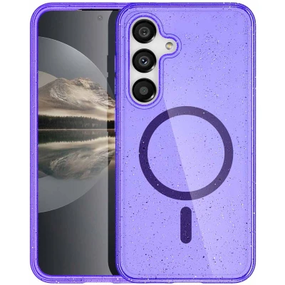 Afbeelding van imoshion Hoesje Geschikt voor Samsung Galaxy S24 Sparkle Backcover MagSafe Paars