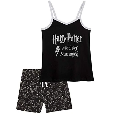 Afbeelding van Harry Potter Pyjamaset, pyjamaset voor meisjes, zwart.
