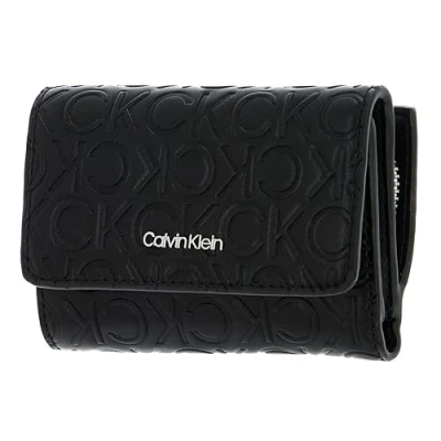 Afbeelding van Calvin Klein LOGO Trifold Portemonnee, Dames, Maat: One Size, Ck black