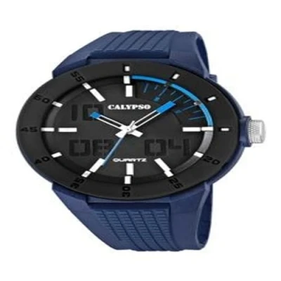 Afbeelding van Calypso K5629 3 digitaal herenhorloge, Zwart/Blauw, riem, riem