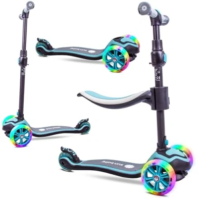 Afbeelding van Sun Baby Scooter voor kinderen met Lichtgevende Wielen van 3 jaar, Kinderstep, Driewieler, Verstelbare Hoogtes, Children&#039;s (Blauw)