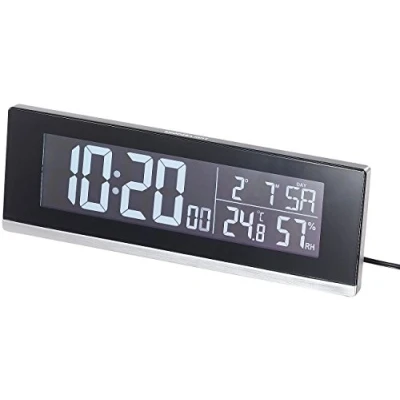 Afbeelding van infactory Radiogestuurde wekker met thermometer en USB oplader