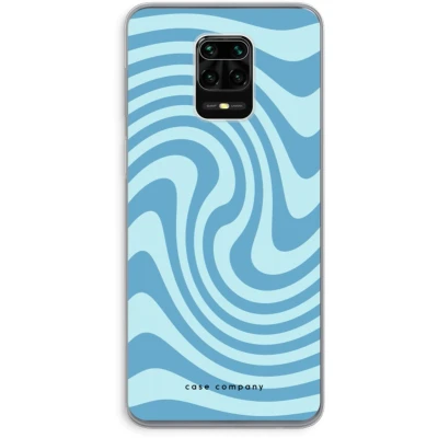 Afbeelding van Case Company® hoesje geschikt voor Xiaomi Redmi Note 9 Pro Swirl Blauw Soft Cover Telefoonhoesje Bescherming aan alle Kanten en Schermrand