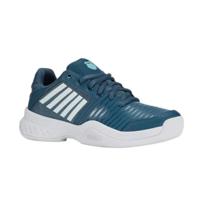 Afbeelding van Tennisschoen K Swiss Kids Court Express Carpet Indian Teal White Aqua Splash Schoenmaat 33