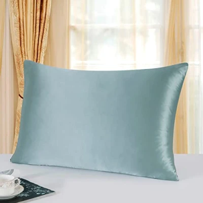Afbeelding van Townssilk Kussensloop van 100% zijde aan beide zijden (19 mm) met verborgen ritssluiting 50 x 75 cm, blauwgroen