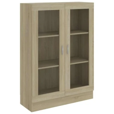 Afbeelding van vidaXL Vitrine boekenkast van hout afgeleid materiaal Sonoma eiken 82,5 x 30,5 115 cm