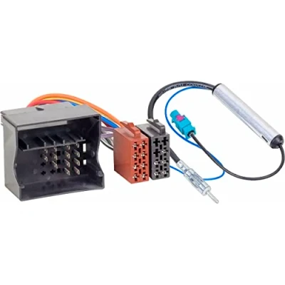 Afbeelding van Audioproject A124 radioadapter Quadlock op ISO + Fakra antenne adapter DIN geschikt voor VW Audi Skoda Seat Golf 5 6 Polo 9n fantoomvoeding auto radio