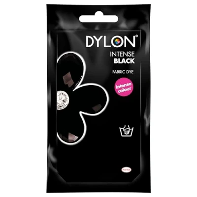 Image de DYLON teinture à la main Sachet de textile pour vêtements, tissus d&#039;ameublement et projets 50 g Noir intense