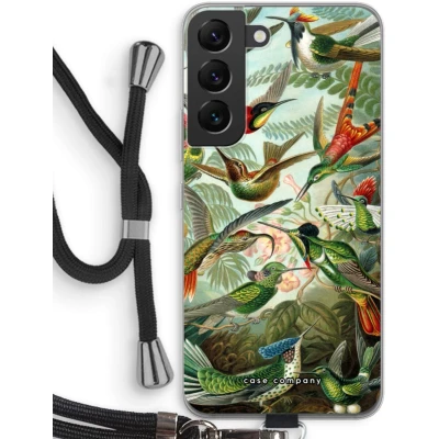 Afbeelding van Case Company® hoesje met Koord geschikt voor Samsung Galaxy S22 Haeckel Trochilidae Telefoonhoesje Zwart Bescherming aan alle Kanten en Over de Schermrand