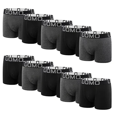 Afbeelding van L&amp;K 1116 set van 10 retro katoenen boxershorts voor heren, zwart/meerkleurig, Veelkleurige G
