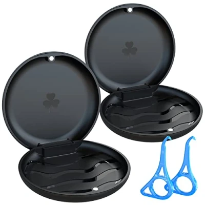 Image de Lot de 2 étuis retenue BVN avec outils retrait d&#039;aligneur, boîte dentition orthodontique, étui protection bucco dentaire, noir