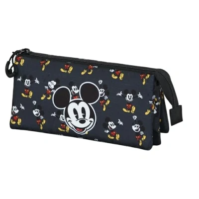 Afbeelding van Mickey Mouse Pennendoos drievoudig ripstop zwart Uiterlijk