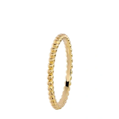Afbeelding van Lucardi Dames Ring goldplated met bolletjes Cadeau Echt Zilver Goudkleurig