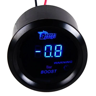 Afbeelding van Mintice 2&quot;, 52 mm, Zwarte Auto Digitale Motor, blauwe ledlamp, Bar Manometer Turbo