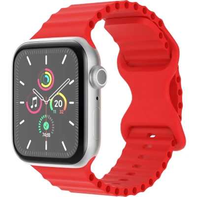 Afbeelding van imoshion Athletic siliconen bandje Geschikt voor Apple Watch 1, 2, 3, 4, 5, 6, 7, 8, 9, 10 (42 mm), SE 38/40/41 mm Rood One Size