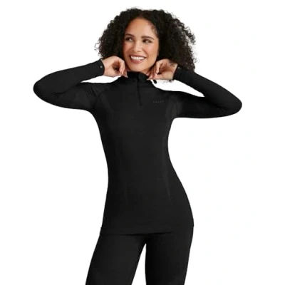Afbeelding van Falke Wooltech Longsleeve ZIP FOR COLD TO VERY Conditions Hemd black, Dames, Maat: XS, Black