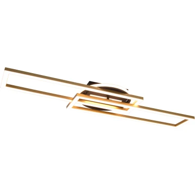 Afbeelding van Reality LED Plafondlamp Plafondverlichting 30W Aanpasbare Kleur Afstandsbediening Dimbaar Rechthoek Goud Aluminium