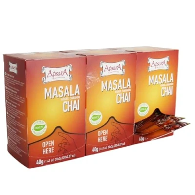 Image de thé noir épicé Apsara, lot de 3 (60 sachets thé), Chai Masala, légèrement aux épices indiennes