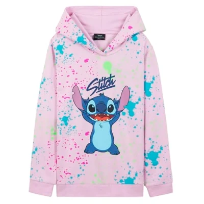Afbeelding van Disney Meisjeshoodie, trui met Stitch, modieus sweatshirt voor kinderen en tieners, cadeau idee meisjes, 7 14 jaar.