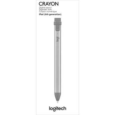 Afbeelding van Logitech Digital Pen CRAYON, Lightning, Wireless, zilvergrijs voor Apple iPad, iPad Mini/Air/Pro vanaf 2018, retail