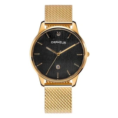 Afbeelding van ORPHELIA Portobello analoog herenhorloge met goudkleurige roestvrijstalen armband, Goud, Armband