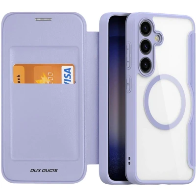 Afbeelding van Dux Ducis Telefoonhoesje geschikt voor Samsung Galaxy S24 Plus Hoesje Magsafe Magneet Skin X Pro Book Case Series Paars