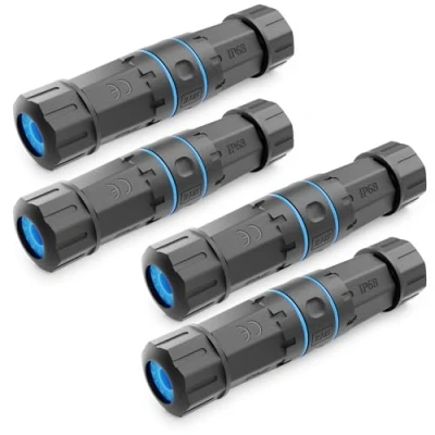 Afbeelding van deleyCON 4 stuks patchkabel CAT 6 outdoor RJ45 LAN DSL netwerkkabel IP68 stofdicht verlengkabel ethernet buiten tuin 2 x stekker zwart