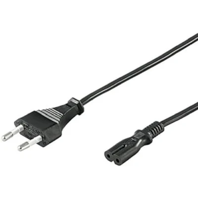 Afbeelding van PremiumCord netsnoer 230V 3m, met Eurostekker naar dubbele C7 2 polig, IEC 320, recht, kleur zwart