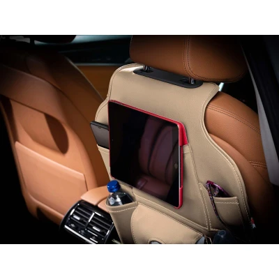Afbeelding van Universele High Quality Autostoel Organizer Beige PVC leder