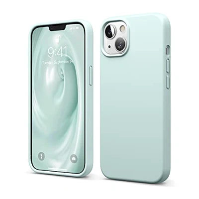 Afbeelding van elago Beschermhoes van vloeibare silicone, compatibel met iPhone 13, 6,1 inch, hoes premium rondom bescherming, schokbestendige 3 structuren, zachte microvezel, voorkomt krassen