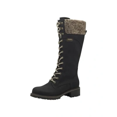 Afbeelding van Tamaris Veterlaarzen, Dames, Maat: 37, Black Textiel/ synthetisch