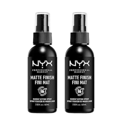 Afbeelding van NYX Professional Makeup Fixeerspray, setting spray, afwerkingsspray, langdurige grip, matte afwerking, veganistische formule, 2 stuks, model: mat