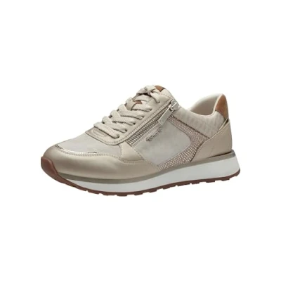 Afbeelding van Tamaris Sneakers laag, Dames, Maat: 37, Ivory comb Leer en textiel