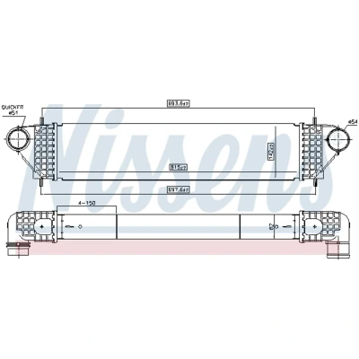 Afbeelding van NISSENS 961005 Intercooler