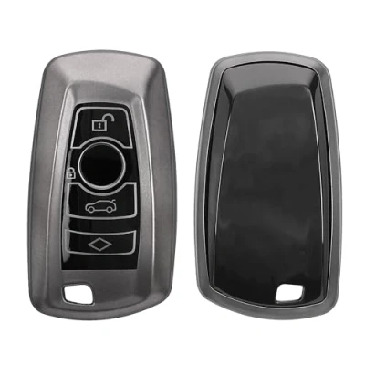 Afbeelding van kwmobile autosleutel hoesje geschikt voor BMW 3 knops draadloze (alleen Keyless Go) hoes TPU behuizing Beschermende auto sleutel case Sleuteletui in mat zwart /