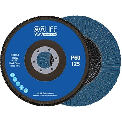 Afbeelding van CCLIFE 10 stuks professionele lamellenschijven 125 mm korrel 60