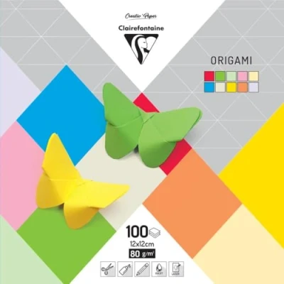 Afbeelding van Clairefontaine PaperTouch Origami papier, 120 x mm, 80 g/m², verschillende kleuren, ref. 95008C, 100 vellen