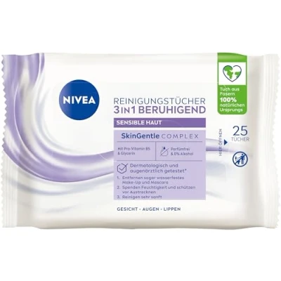 Afbeelding van NIVEA 25 x 3 in 1 reinigingsdoekjes voor de gevoelige huid