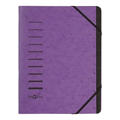 Afbeelding van Pagna 40059 10 map met 12 vakken, aubergine