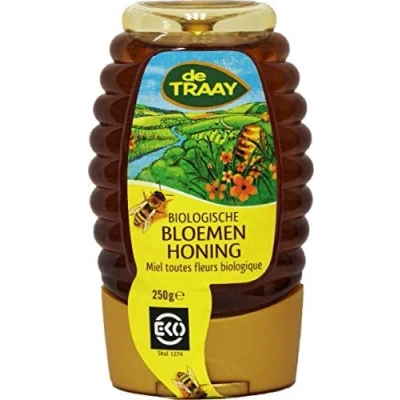 Afbeelding van De Traay Bloemenhoning Biologisch Knijpfles 250GR