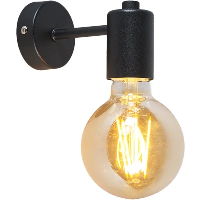 Afbeelding van QAZQA Industriële wandlamp zwart Facil