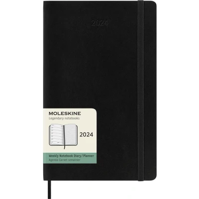 Image de Agenda civil semainier 2024 Moleskine Grand format Couverture Souple Noir