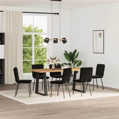 Image de vidaXL Chaises à manger lot de 6 noir velours3315456