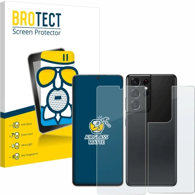 Afbeelding van BROTECT Screenprotector voor Samsung Galaxy S21 Ultra 5G (Voor+Achter) Folie Beschermfolie Beschermglas matte