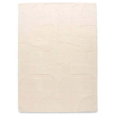 Afbeelding van Vloerkleed Japandi Bermuda 100% Wol Laagpolig Tapijt Creme 160x230 cm Rechthoek Tapijtenloods