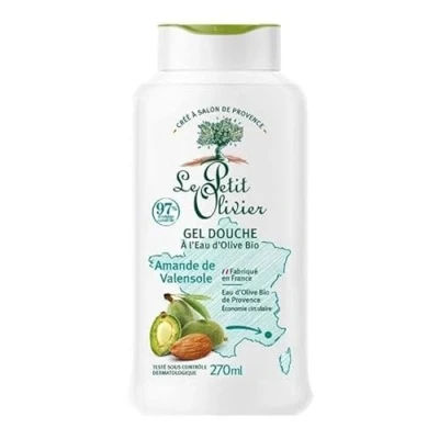 Afbeelding van LE PETIT OLIVIER Douchegel biologisch olijfwater &amp; Valensole amandel pH neutraal voor de huid 97% natuurlijke oorsprong zonder zeep, kleurstoffen gemaakt in Frankrijk 270 ml
