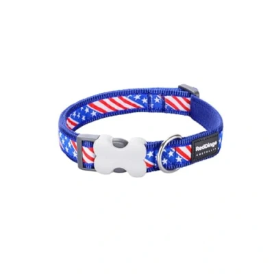 Afbeelding van Hondenhalsband Red Dingo US Flag 20 32 cm Blauw