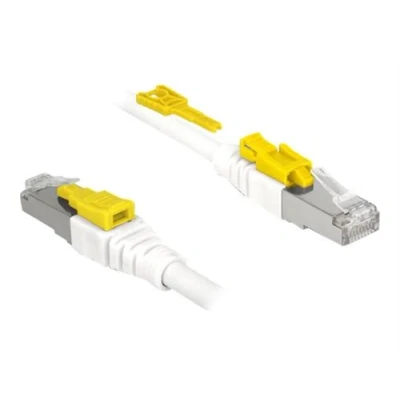 Image de Delock Secure Cordon de raccordement RJ 45 (M) pour 5 m STP CAT 6a sans halogène blanc