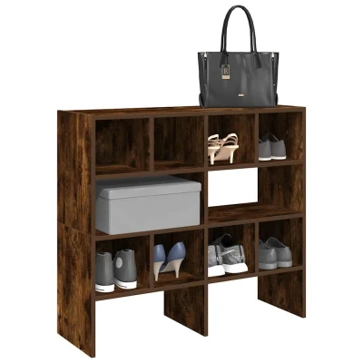 Afbeelding van vidaXL Schoenenrekken 2 st stapelbaar 89,5x30x40 cm gerookt eikenkleur